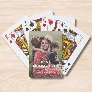 Cute Best Mummy Ever Heart Mother's Day Photo Playing Cards