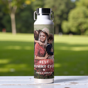 Cute Best Mummy Ever Heart Mother's Day Photo Water Bottle