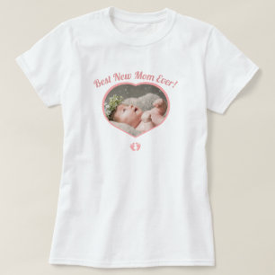 Cute Best New Mother Baby Photo Baby Girl Heart T T-Shirt