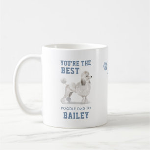 Cute Best Poodle Dog Dad Illustration and Photo Coffee Mug