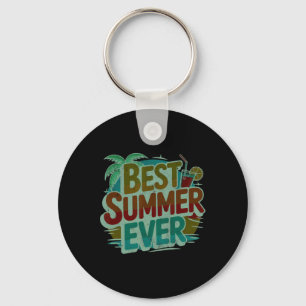 Cute Best Summer Ever Surfing Girls Vacation Swim Key Ring