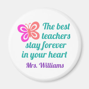 Cute Best Teacher Appreciation Butterfly Quote Magnet