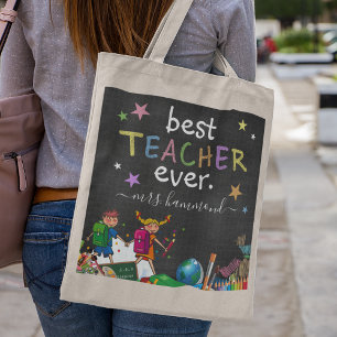 Cute Best Teacher Ever   Appreciation Gift Tote Bag