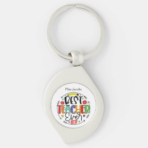 Cute Best Teacher Ever Customisable Name  Key Ring
