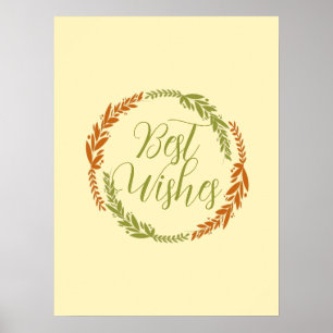 Cute Best Wishes Wreath   Poster