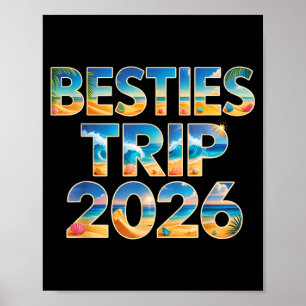 Cute besties trip 2026 girls vacation cruise poster