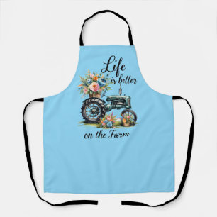 Cute better farm life word art apron