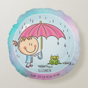 Cute BFF Besties Kawaii Gifts for Girls Friends Round Cushion