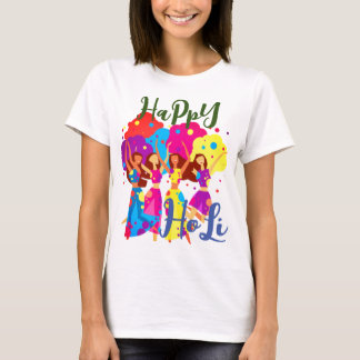 Cute BFF girls playing Holi T-Shirt