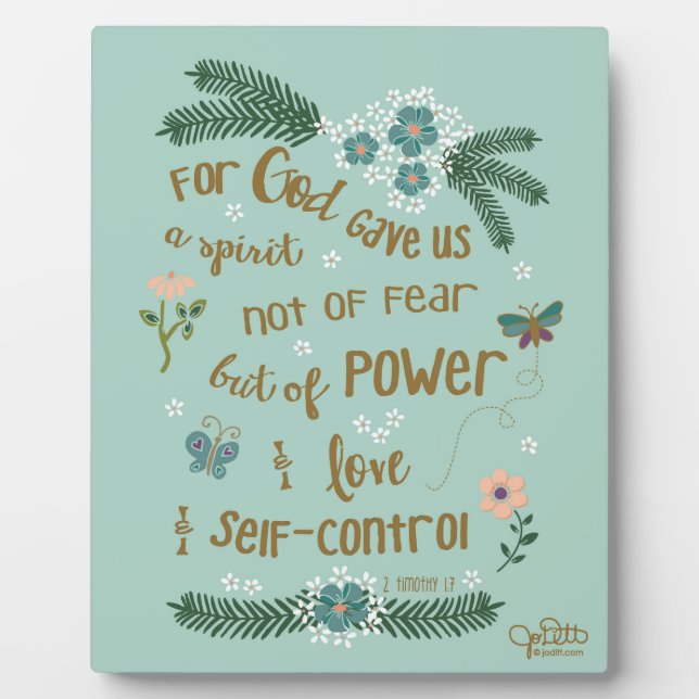 Cute Bible Verse Faith Over Fear Hand Lettered Plaque (Front)