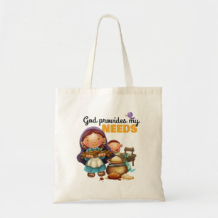 Cute Bible verse story illustration kids cloth bag