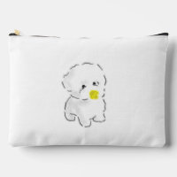 Cute Bichon Frise Dog Wearing Duck Bill Muzzle