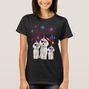 Cute Bichon Frise Dogs American Flag Happy 4th Of T-Shirt