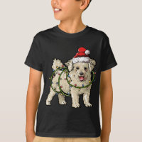 Cute Bichon Frise Santa Christmas Tree Lights Xmas
