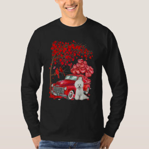 Cute Bichon Frise Valentine Tree - Dogs Hearts Tre T-Shirt
