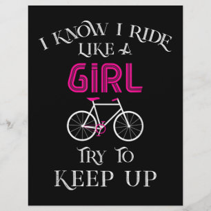 Cute Bicycle Bike Woman Girl Female Cyclist Custom Letterhead