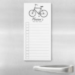 Cute Bicycle Custom Grocery Shopping To-DO List Magnetic Notepad<br><div class="desc">Make your shopping lists in style with this customisable grocery shopping or to-do list notepad. Change the text to suit your needs. Keep or delete the lines and boxes too. Check my shop for more!</div>