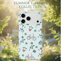 Cute Bicycle Floral Pattern Sky Blue