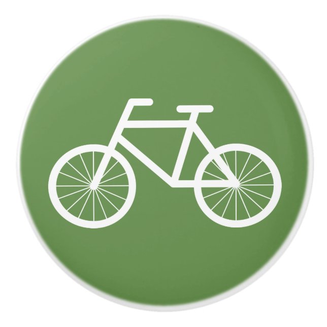 Cute bicycle icon ceramic door and drawer knobs (Front)