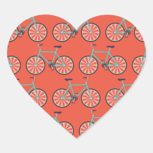 Cute Bicycle Kids Bike Birthday Party Cycling Heart Sticker