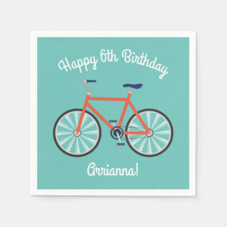 Cute Bicycle Kids Bike Birthday Party Cycling Napkin