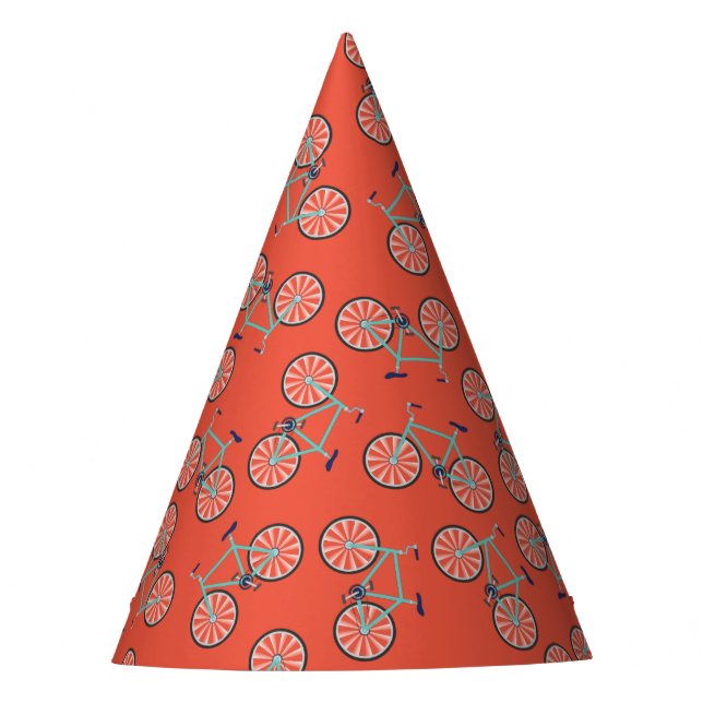 Cute Bicycle Kids Bike Birthday Party Cycling Party Hat (Front)