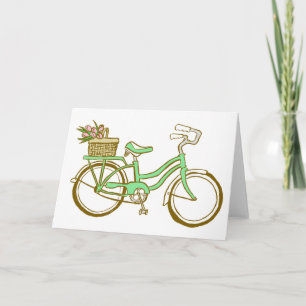 Cute Bicycle with Tulips Card