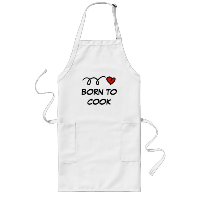 Cute big aprons for women and men | Born to cook (Front)