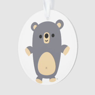 Cute Big Blue Cartoon Bear Acrylic Ornament