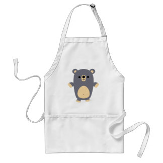 Cute Big Blue Cartoon Bear Apron