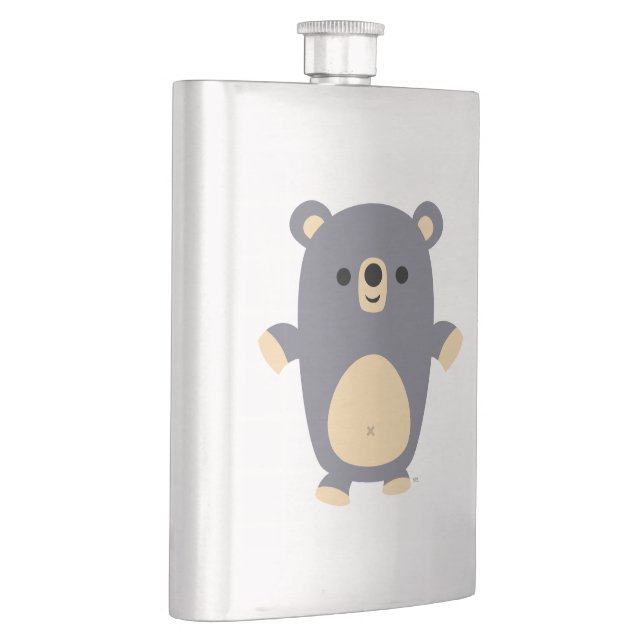 Cute Big Blue Cartoon Bear Classic Flask (Right)