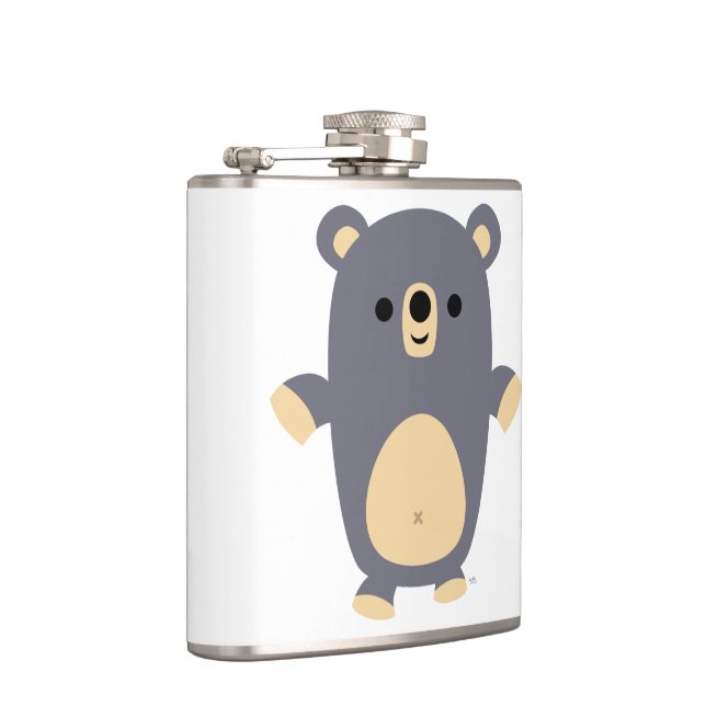 Cute Big Blue Cartoon Bear Hip Flask (Right)