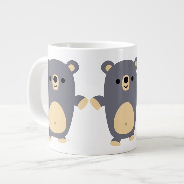 Cute Big Blue Cartoon Bear Jumbo Mug (Front Left)