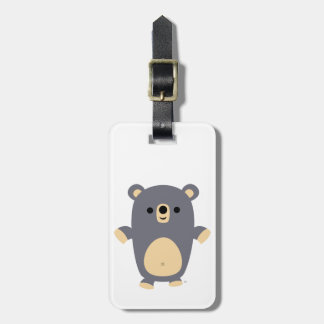 Cute Big Blue Cartoon Bear Luggage Tag