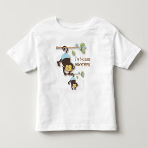 Cute Big Brother Monkey with Lil' Baby Sis Toddler T-Shirt