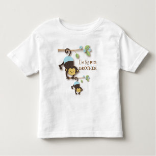 Cute Big Brother Monkey with Lil' Baby Sis Toddler Toddler T-Shirt