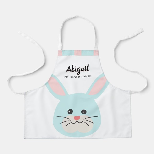 Cute BIG Cartoon Bunny Zoo Keeper in Training Apron (Front)