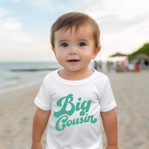 Cute Big Cousin Bright Teal Matching Family Baby T-Shirt