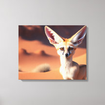 Cute, big-eared Fennec Fox in the Desert