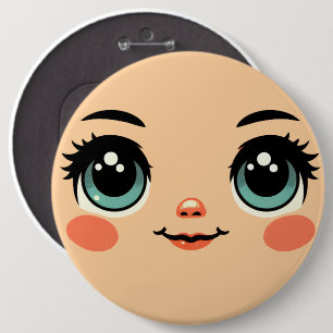 cute big eye cartoon girls Faces art 6 Cm Round Badge