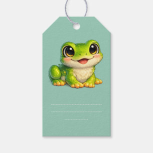 Cute Big-Eyed Frog Kawaii Animal Design Gift Tags