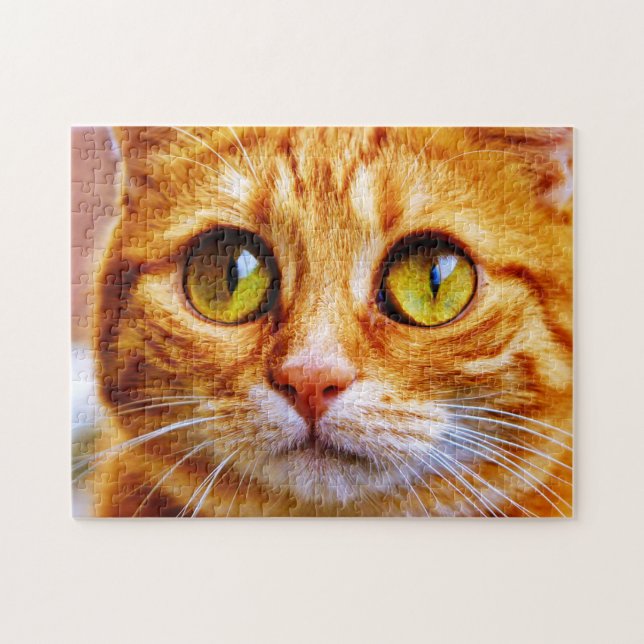 Cute Big Eyed Ginger Cat Jigsaw Puzzle (Horizontal)