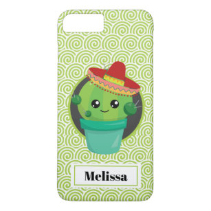 Cute Big-Eyed Smiling Cactus in Red Sombrero Case-Mate iPhone Case