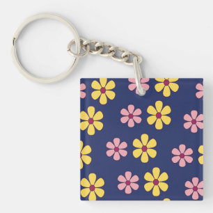Cute big flower pattern key ring