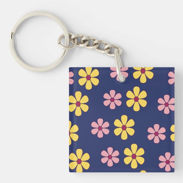Cute big flower pattern key ring (Front)