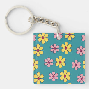 Cute big flower pattern key ring