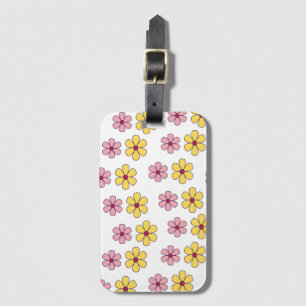 Cute big flowers luggage tag