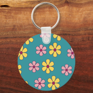 Cute big flowers pattern key ring