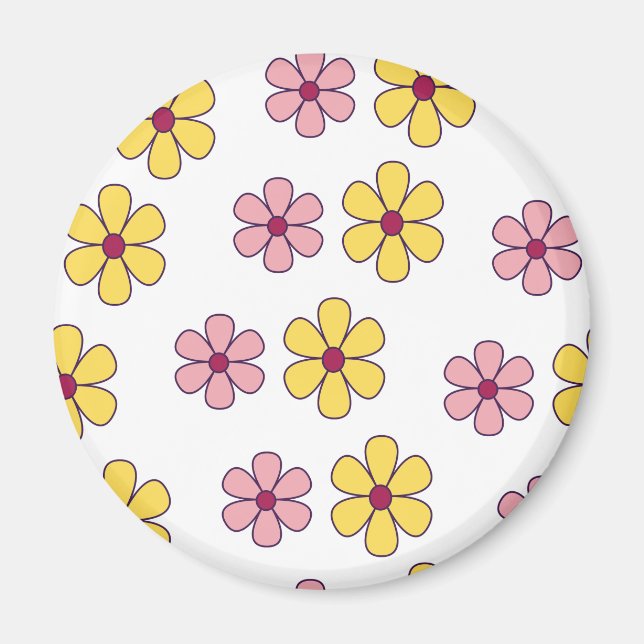 Cute big flowers pattern magnet (Front)