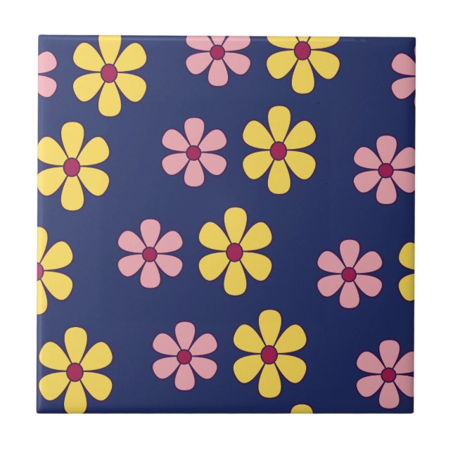 Cute big flowers pattern tile (Front)